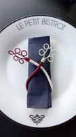 5 Originelle ServiettenHalter SilberWeiss-BordeauxRot