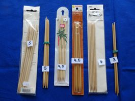BAMBUS Stricknadeln NEU 6 Sets=total 30 Stricknadeln