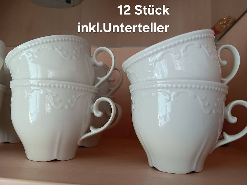 Kaffeeservice beige 24 Tlg. Shabby Chic/Landhausstil (Gebraucht) in Staufen für CHF 65 – nur Abholung auf Ricardo kaufen