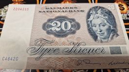 20 Dänische Kronen Geldschein, Jahr 1972 Top Zustand!