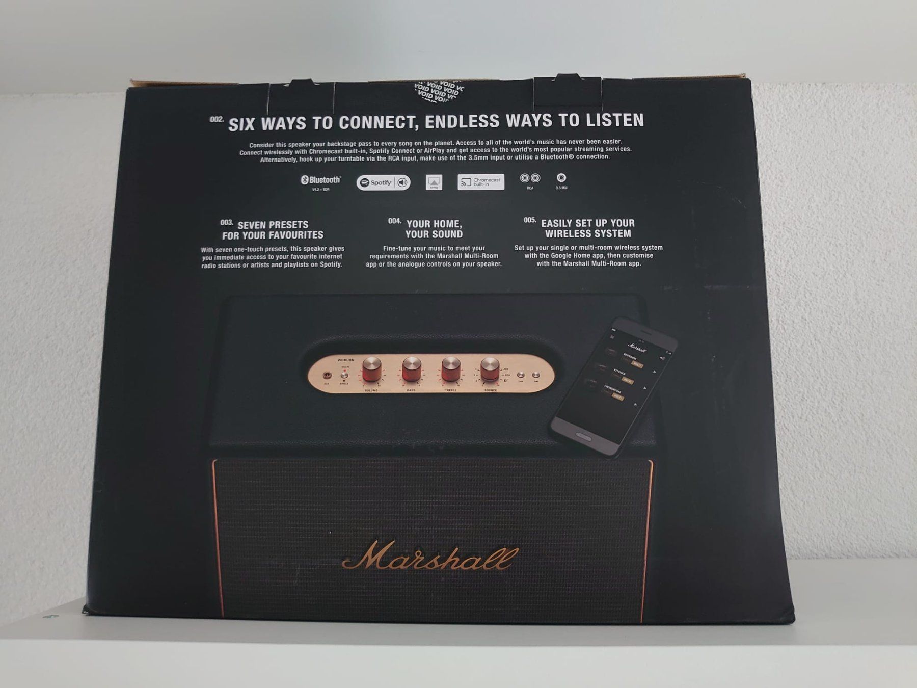 Marshall Lautsprecher: Marshall Woburn Multiroom Gen. I schwarz, Bluetooth – Gebraucht aus Villnachern von twofacefromportishead 4