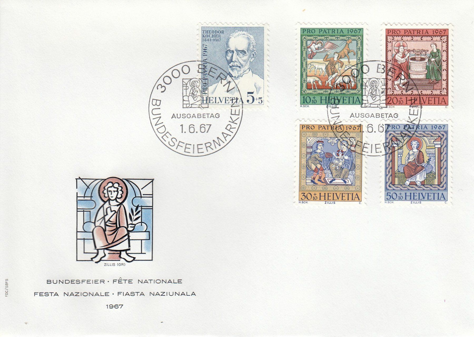 Tutti i francobolli: 1967 Pro Patria FDC – Usato da Spreitenbach venduto da Mustang_1105