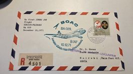 1971 1. Flug Jumbo Jet Zürich - Nairobi RF 71.26 aL befS 10!