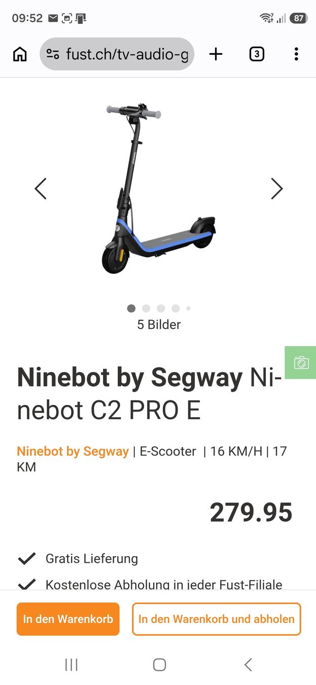 Scooter: Segway Ninebot C2 Pro Elektroroller Scooter  – Nuovo (secondo la descrizione) da Maisprach venduto da matzmatz 9