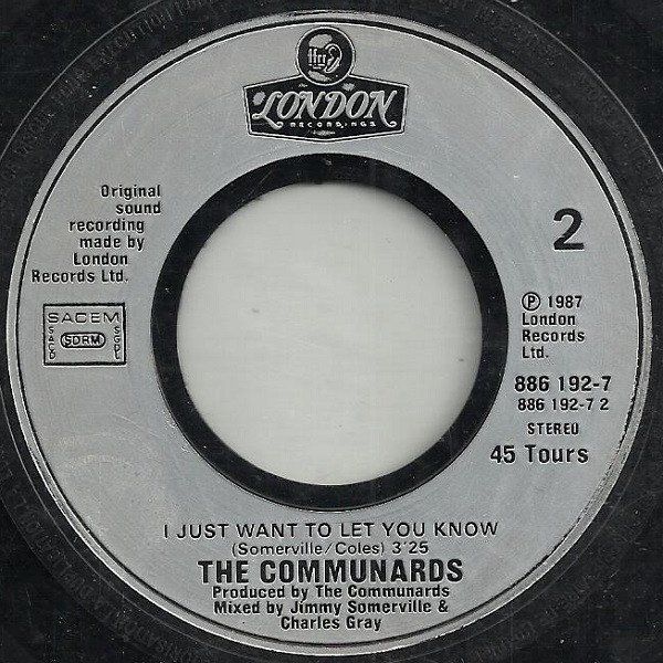 Dischi in vinile: Communards: Tomorrow 7" – Usato da Steinhausen venduto da Vilivinili 1