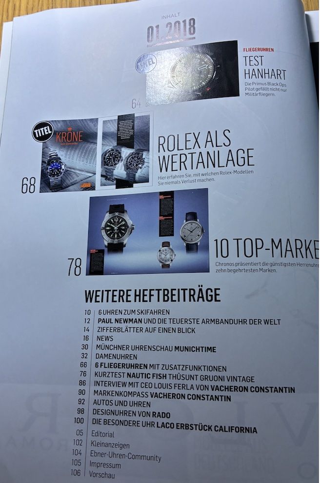 Riviste & Magazine: IWC Grosse Fliegeruhr im Test – Usato da Baden venduto da Goldbaum 5