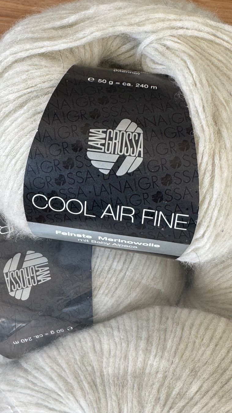 Wolle: 7 Knäuel (350g) LANA GROSSA Cool Air Fine, Weiss/Silbergrau – Neu (gemäss Beschreibung) aus Weesen von isabelleST 1