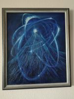 Oel Gemälde Bild Spachteltechnik Vulkan Leucht Ringe 68x58cm