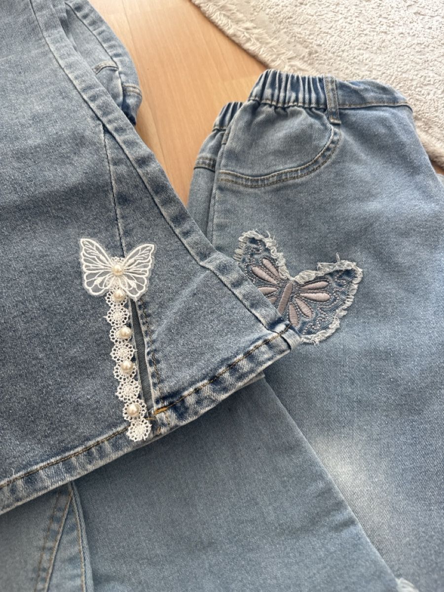 Pantaloni: Jeans Mädchen Grösse 150 hellblau mit Applikation – Usato da Oberengstringen venduto da genita2279 1