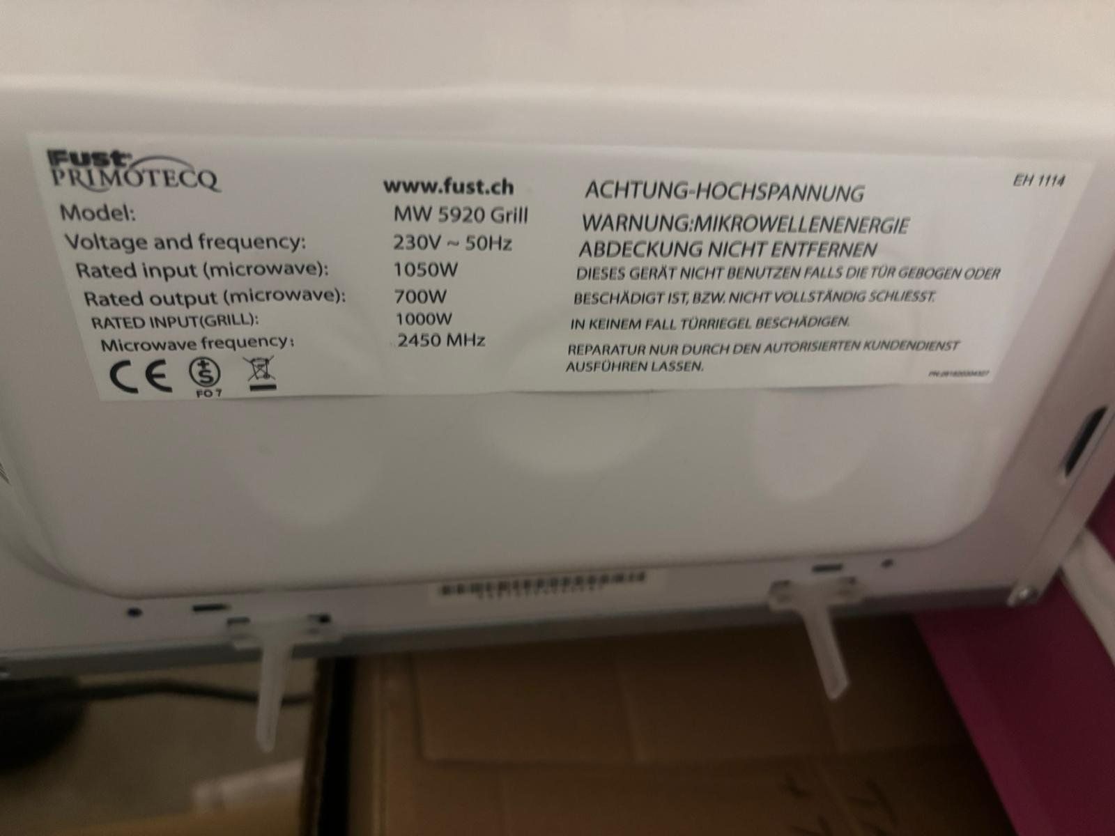 Primotecq Elettrodomestici da cucina: Mikrowelle Primoteq MW 5920 – Usato da Regensdorf venduto da RCM_8105Regensdorf 3