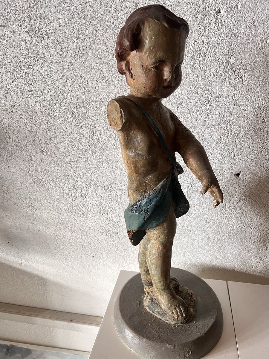 Skulpturen & Statuen: Chérubin putto bois polychrome 17/18 ème siècle – Gebraucht aus Vétroz von Chrisbad60 1