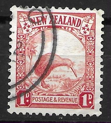 Alle Briefmarken: Neuseeland 1935: Kiwi – Gebraucht aus Zürich von Rainstamps