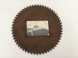 Bilderrahmen aus altem Sägeblatt 30 cm und Draht