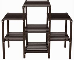 Pflanzenregal aus Holz – Dunkelbraun