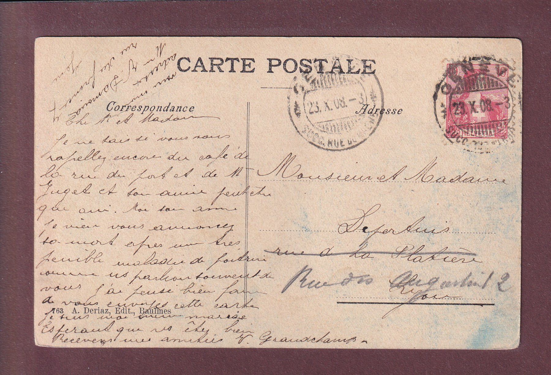 Ansichtskarten: YVERDON - 1908 // pli // – Gebraucht aus Pully von nicecards 1
