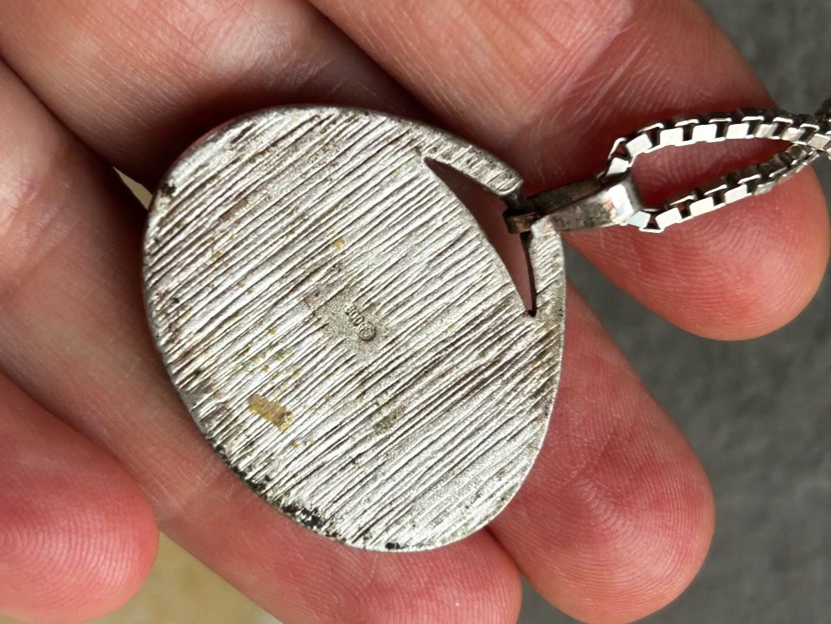Ciondoli: Silberkette mit Karneol Anhänger, Vintage – Usato da Laufen venduto da Bellebellezza 5
