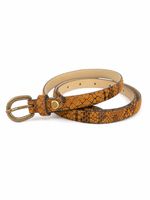 schmaler Gürtel Selection Leder Schlangenmuster 90 beige