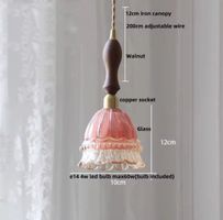Lampe suspendue LED Vintage  en pierre de verre