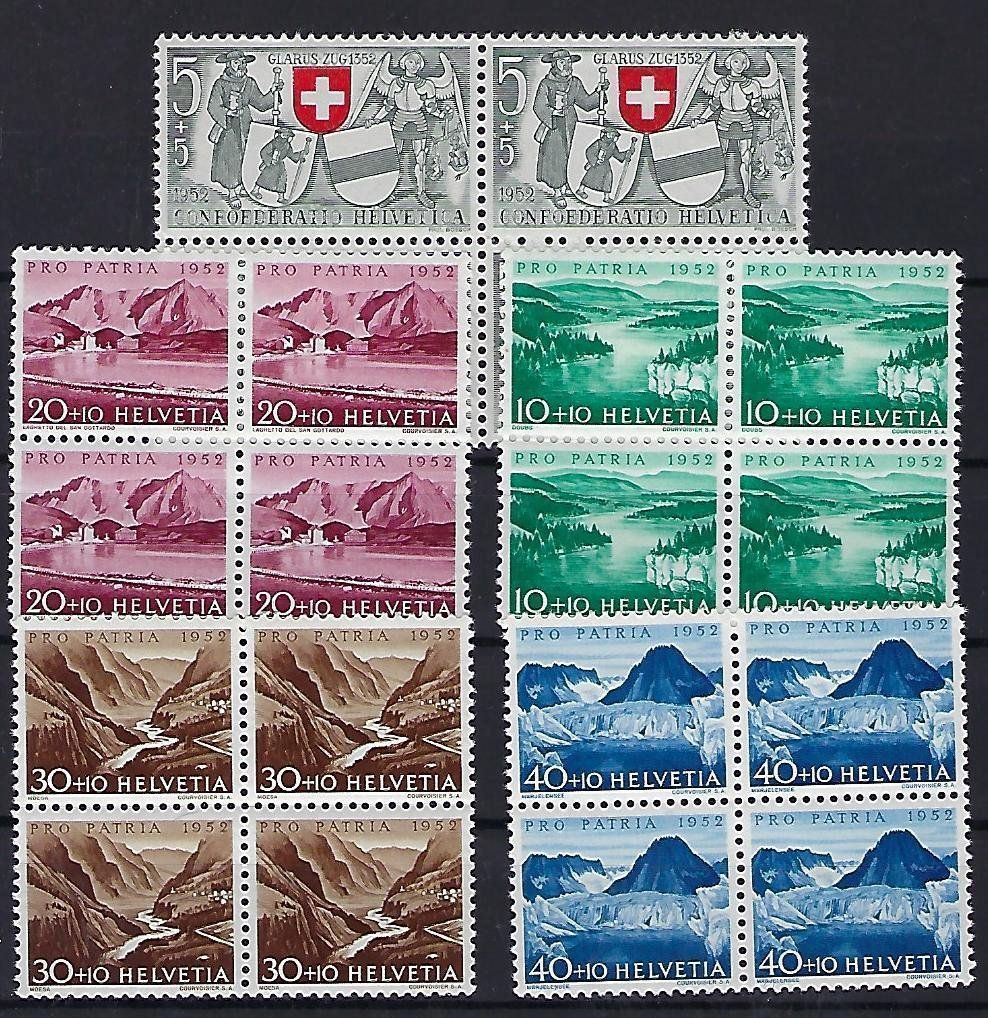 Tutti i francobolli: Pro Patria 1952 Viererblocks postfrisch  9336 – Usato da Lunden venduto da Animus999
