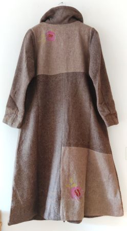GUDRUN SJÖDEN Mantel bestickt Jacke Gehrock Wolle Gr.36 NEU