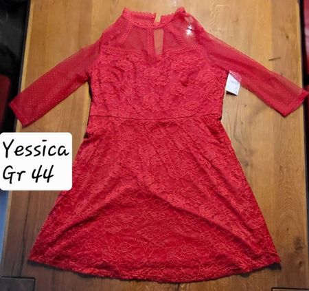 Yessica Kleid, rot, Gr. 44, Spitze, festlich, neu mit Etiket