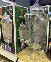 Glas-Saftbrunnen mit Wasserhahn 8L