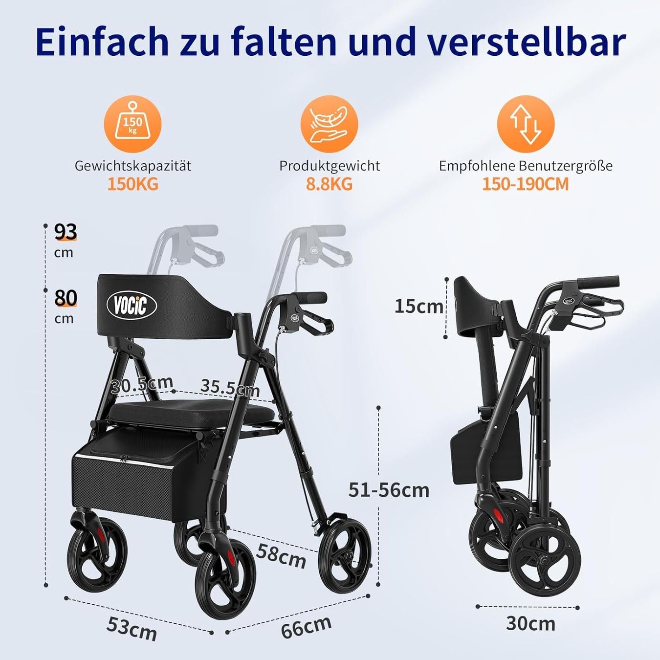 Elegantes Rollator Faltbar Testsieger Ebenbildnull
