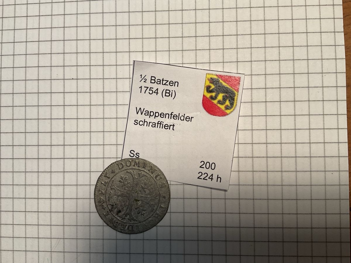 Tutti le monete: 1/2 Batzen Bern selten  – Usato da Ursenbach venduto da tho_8s6p