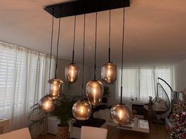 Livique SPIRANO 7-flammige Pendelleuchte Rauchglas/Amber
