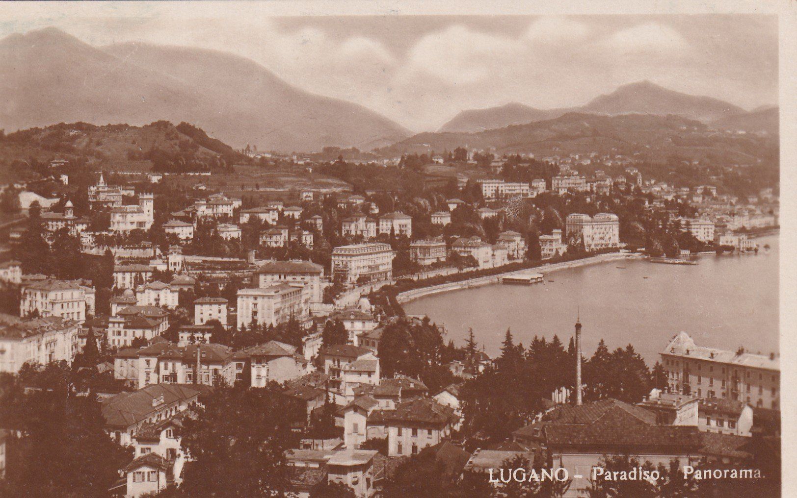 Ansichtskarten: Lugano Paradiso Panorama – Gebraucht aus Cormoret von Pascalll2001