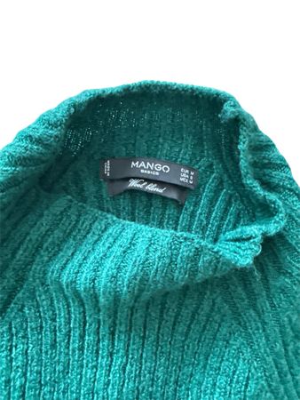 Mango Strickkleid, Wolle-Mix, Gr. M, Grün, Herbst/Winter
