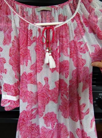 Bluse/Tunika NILE Gr. S(36), Pink-Weiss, NEUWERTIG