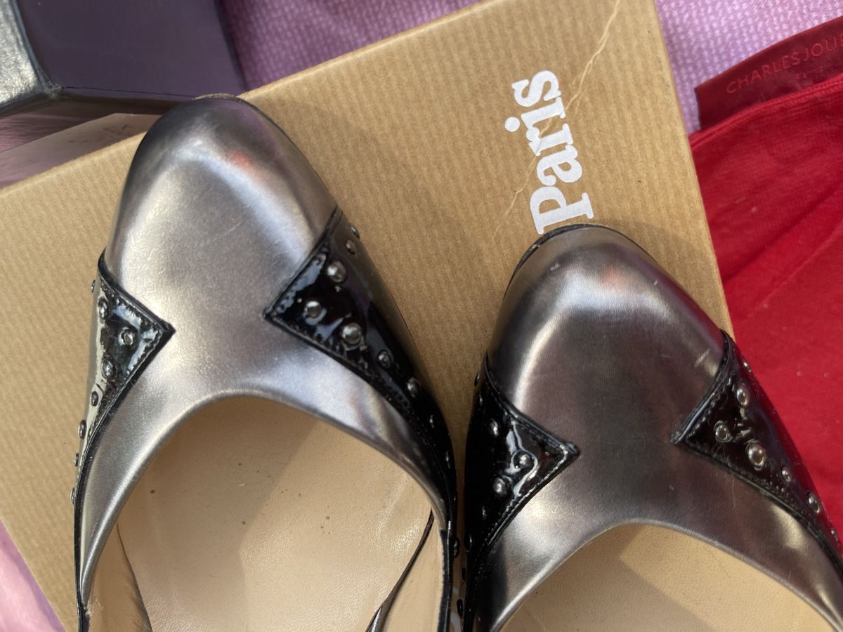 Christian Louboutin Scarpe da donna: Louboutin Sling Pumps Gr.39,5 Silber/Schwarz – Usato da Rüschlikon venduto da leo_mwz2 1