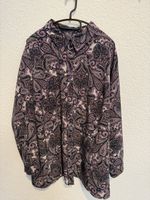 Bluse violett Paisley Muster Gr. 54 / 56 / XXL