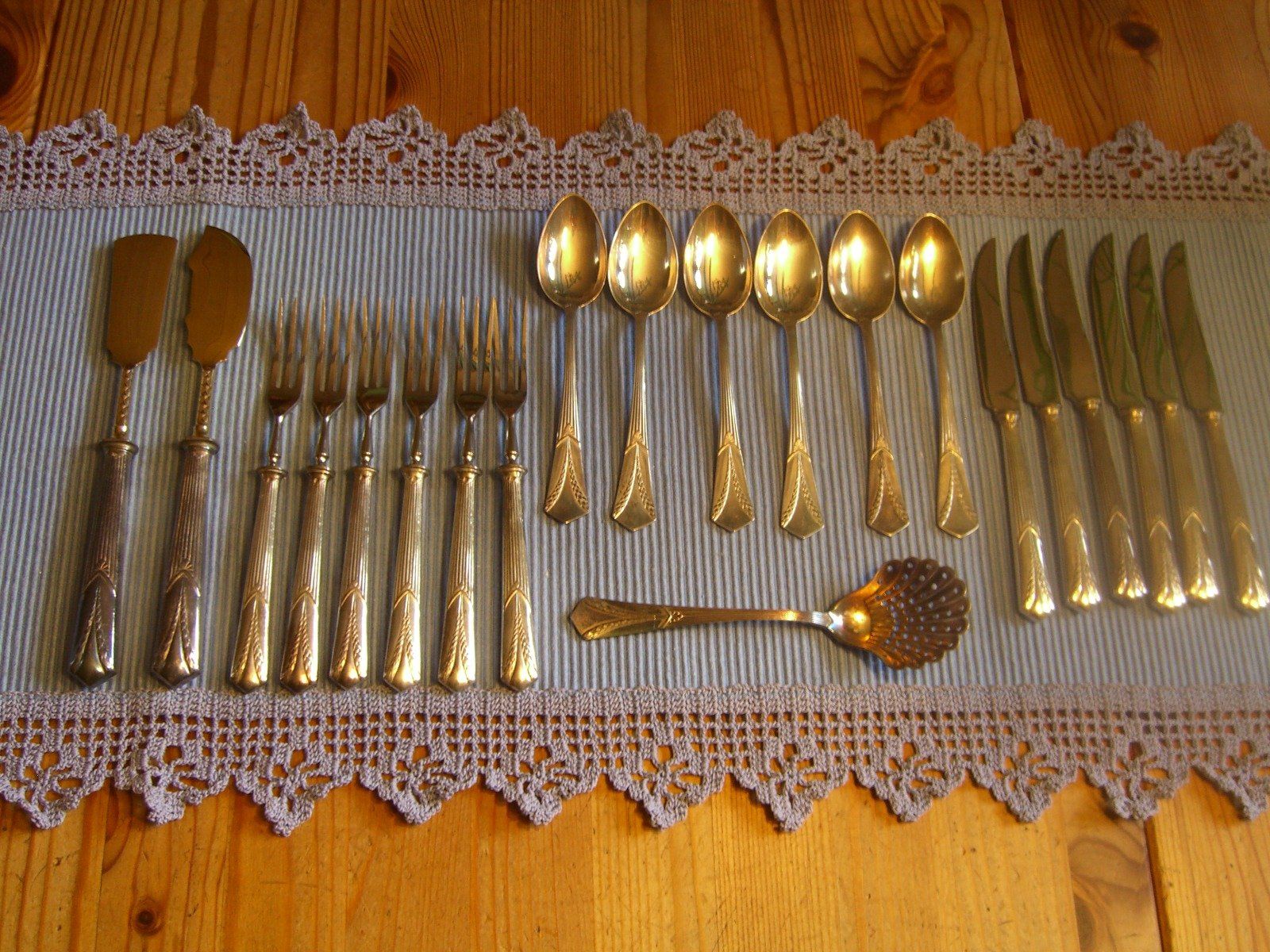 WMF Set di posate: WMF Silber-Besteck"Wien" (Fächermuster), 20 Teile versilbert – Usato da Winterthur venduto da Gaia 6