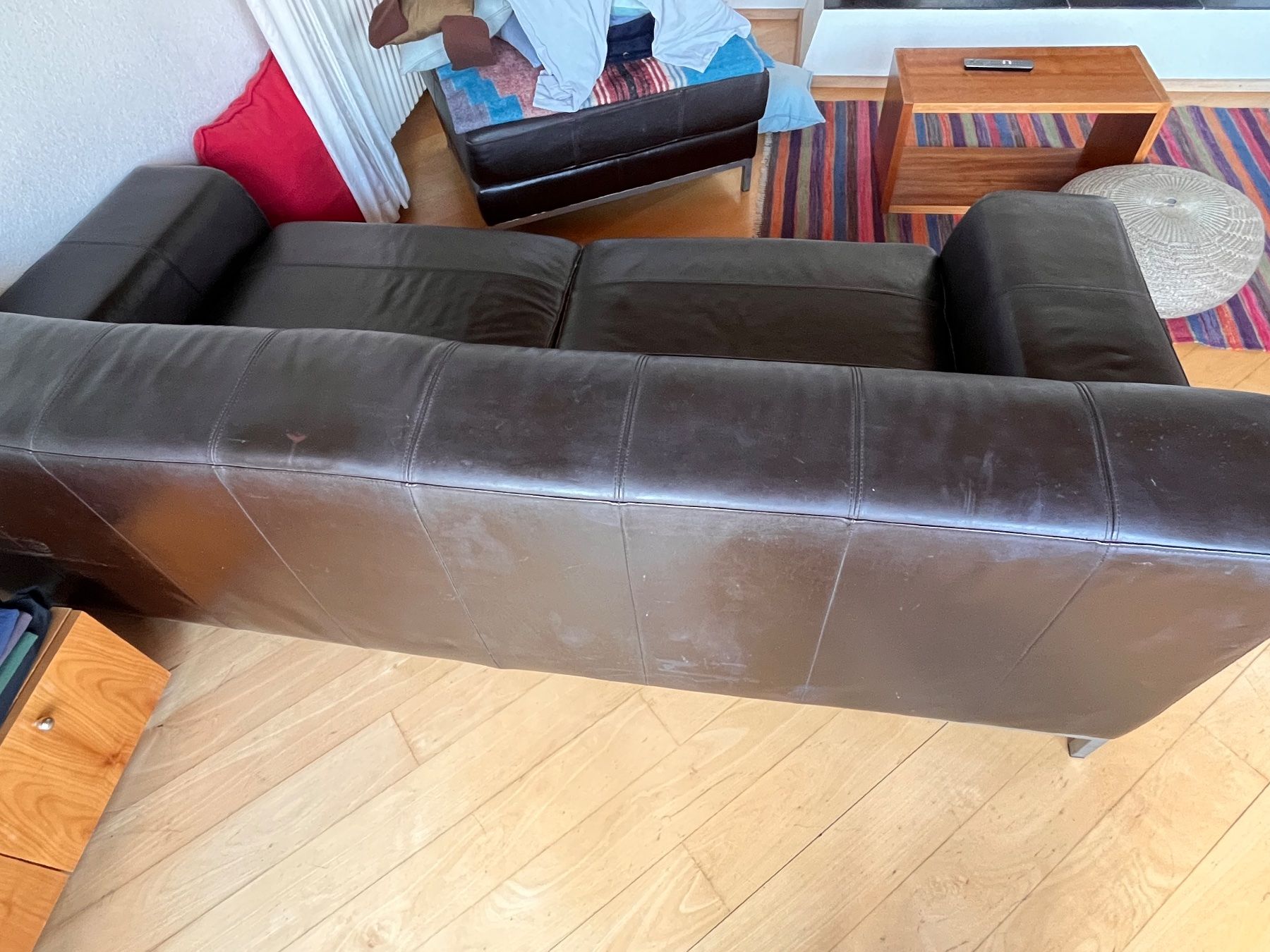 Divani: Grosses Sofa aus dunkelbraunem Echtleder – Usato da Rüti ZH venduto da kraner 3