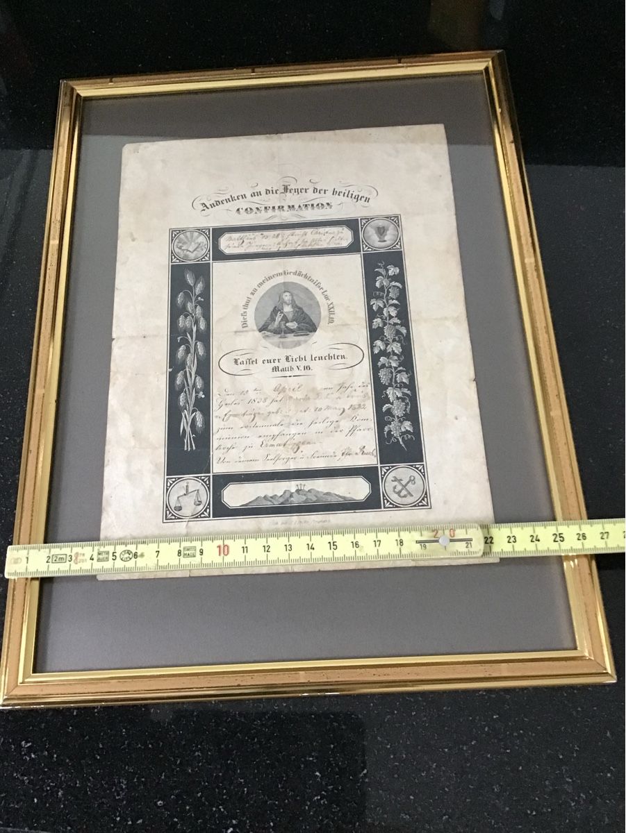 Poster & Bilder: Confirmation Antikes Bild  1838 – Gebraucht aus Buchs ZH von Obstgarten78 4