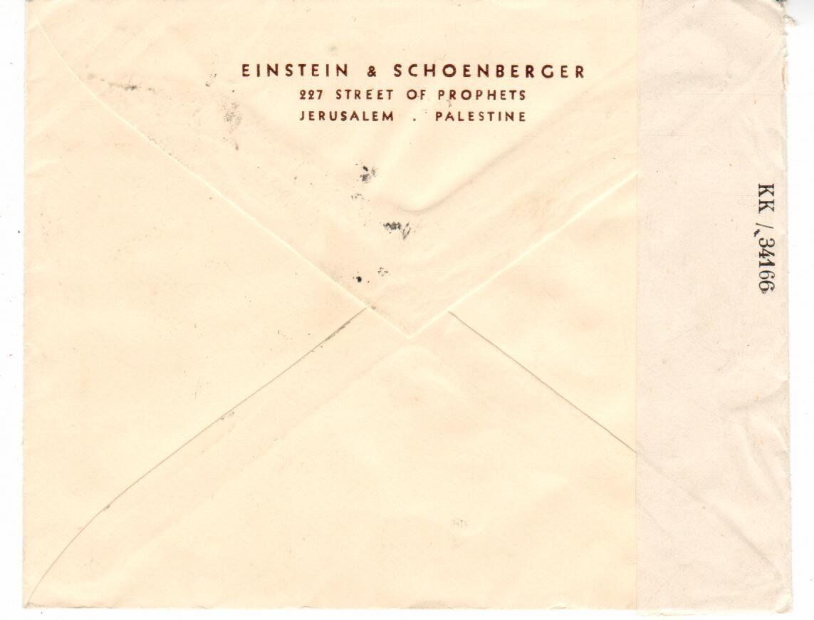 Tous les timbres: Zensurbrief Palestine - Jerusalem – D'occasion à Wolhusen par Curver9 1