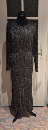 Glitzer Kleid Langarm Schwarz Grösse S neuwertig