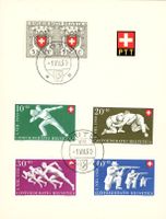 Pro Patria 1950: komplette Serie, Faltblatt, RÜTLI-Stempel