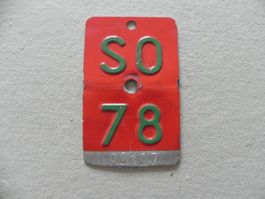 Velonummer Rad Velo SO 1978 Solothurn 78 Nummer Geschenk