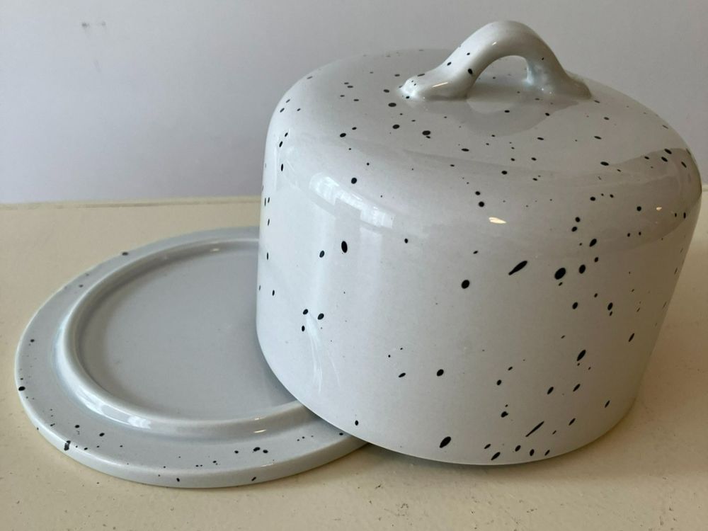 Keramik-Butterdose Mit Deckel (2-teilig) – Weißer Sand, Rund, 12,7x17 Cm, Stylische Aufbewahrung Für Butter