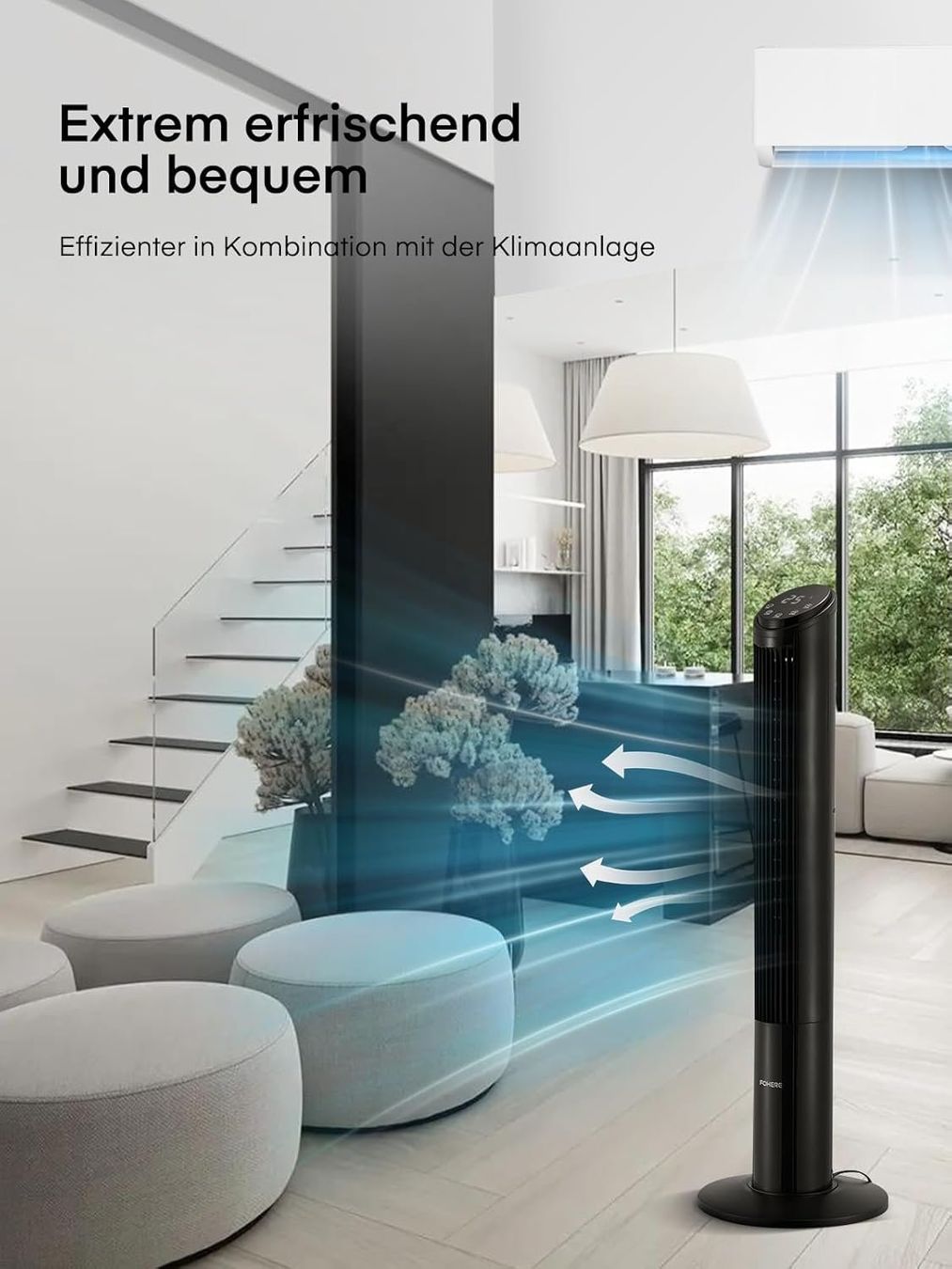 Ventilatori: Turmventilator mit Fernbedienung und Timerfunktion – Nuovo e nell'imballaggio originale da Herisau venduto da Senn24 5