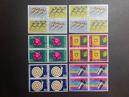 1971 Nr. 490-495 im 4er Block mit ET-Stempel