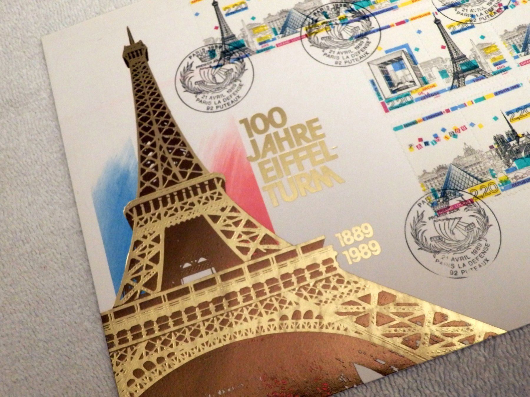 Tous les timbres: Luxusbrief, 100 Jahre Eifelturm, 1989 – Neuf (Voir description) à Ueberstorf par dinbau 5
