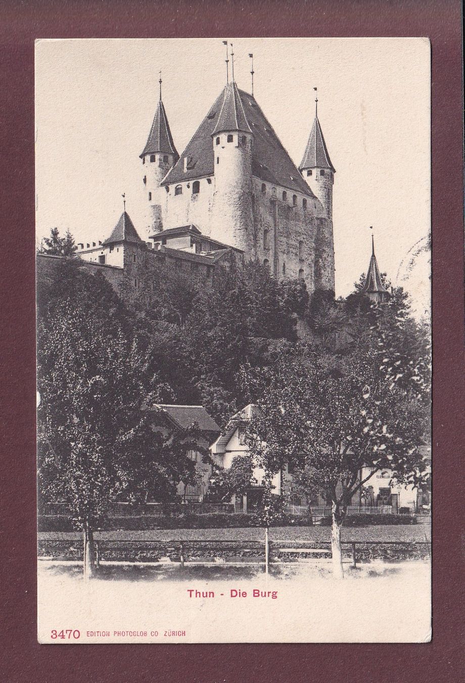 Cartoline postali: THUN - Die Burg - 1907 – Usato da Pully venduto da nicecards