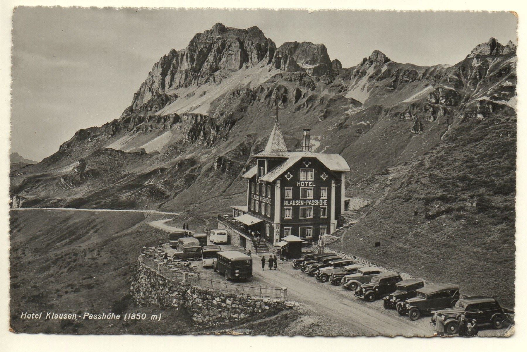Ansichtskarten: KLAUSEN-PASS Hotel, Auto, Postauto, Bus – Gebraucht aus Jona von philajona