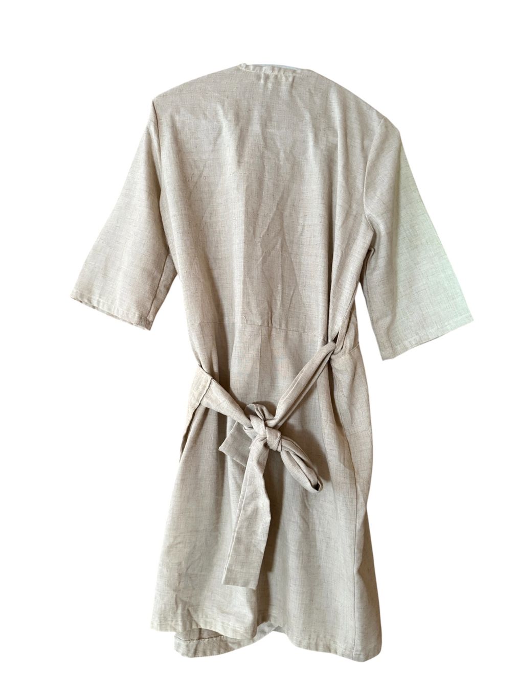 Kleider: Wickelkleid Leinen beige Grösse M/L – Gebraucht aus Kiental von gali_72 1