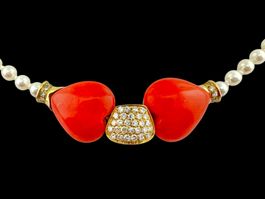 Nachlass Edita Gruberová, Korallen-Perlen-Diamant - Collier