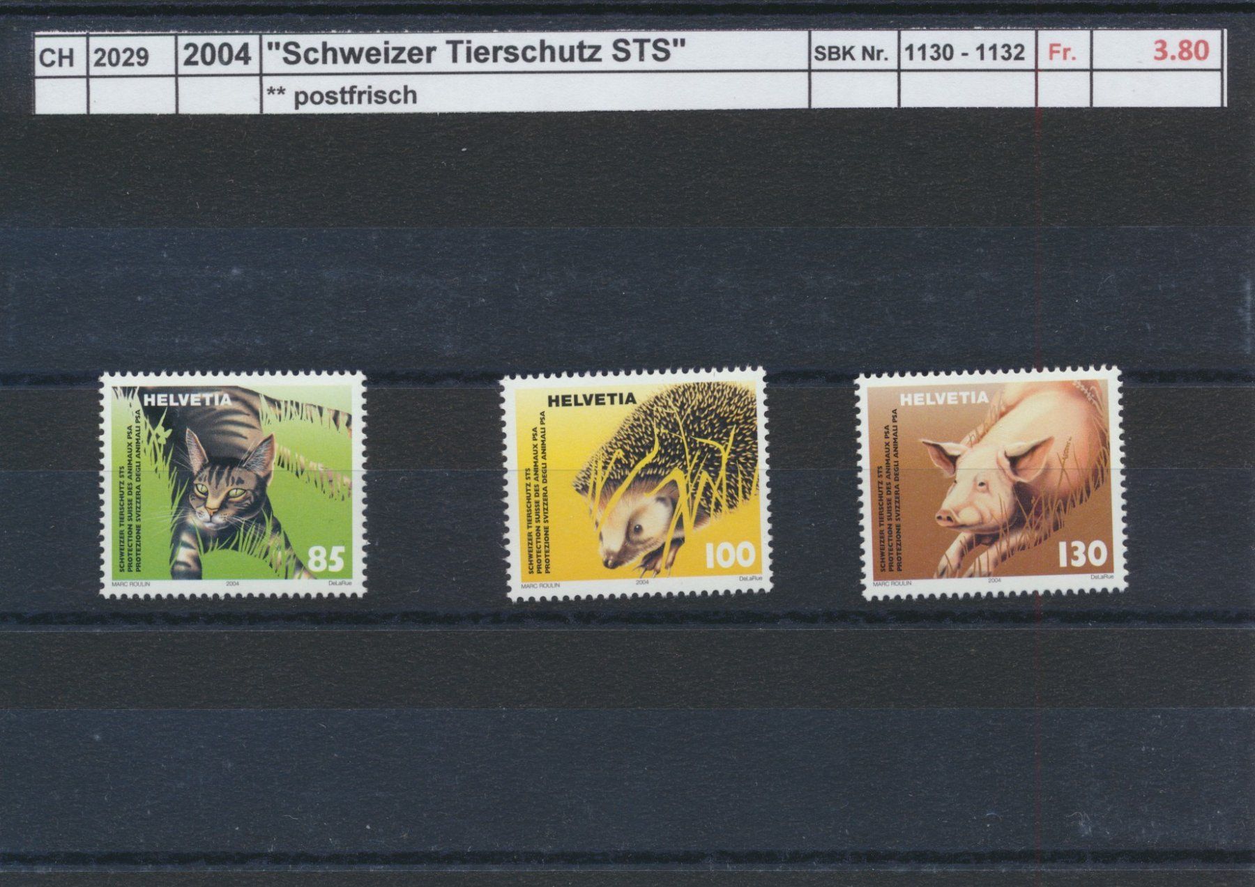 Tous les timbres: 2004 "Schweizer Tierschutz STS", ** postfrisch – Neuf (Voir description) à Winterthur par Zupogeru